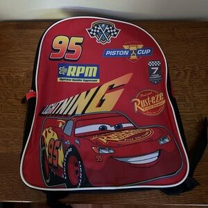 Disney Pixar Cars Lightning McQueen Backpack Red NWT